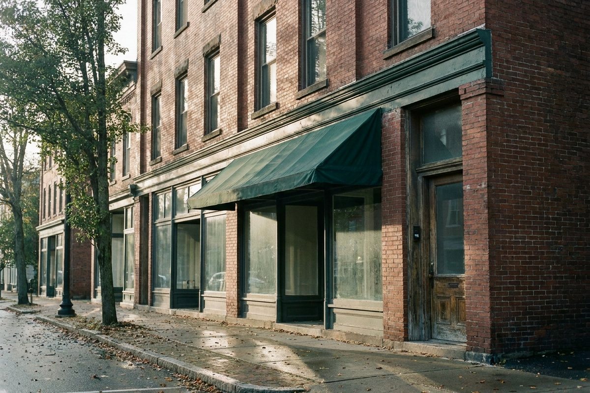 A Main Street storefront in a Franklin County town